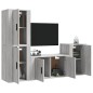 Set di Mobili Porta TV 4 pz Grigio Sonoma in Legno Multistrato Set di Mobili Porta TV 4 pz Grigio Sonoma in Legno Multistrato