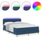 vidaXL Letto con rete a molle con materasso e LED blu 140x200 cm tessuto vidaXL Letto con rete a molle con materasso e LED blu 140x200 cm tessuto