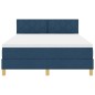 vidaXL Letto con rete a molle con materasso e LED blu 140x200 cm tessuto vidaXL Letto con rete a molle con materasso e LED blu 140x200 cm tessuto