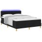 vidaXL Letto a Molle con Materasso e LED Nero 160x200 cm Tessuto