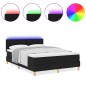 vidaXL Letto a Molle con Materasso e LED Nero 160x200 cm Tessuto