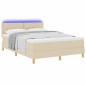 vidaXL Letto a Molle con Materasso e Luce LED Panna 160x200 cm vidaXL Letto a Molle con Materasso e Luce LED Panna 160x200 cm
