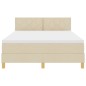 vidaXL Letto a Molle con Materasso e Luce LED Panna 160x200 cm vidaXL Letto a Molle con Materasso e Luce LED Panna 160x200 cm
