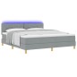 vidaXL Letto a Molle con Materasso & LED Grigio Chiaro 180x200 cm Tessuto