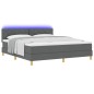 vidaXL Letto Box Spring con Materasso & LED Grigio Scuro 180x200 cm Tessuto