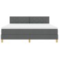 vidaXL Letto Box Spring con Materasso & LED Grigio Scuro 180x200 cm Tessuto