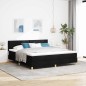 vidaXL Letto Box Spring con Materasso e LED Nero 180x200 cm Tessuto