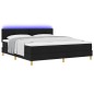 vidaXL Letto Box Spring con Materasso e LED Nero 180x200 cm Tessuto