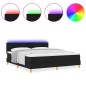 vidaXL Letto Box Spring con Materasso e LED Nero 180x200 cm Tessuto