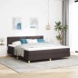 vidaXL Letto Box Spring con Materasso & LED Marrone Scuro 180x200 cm Tessuto