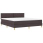 vidaXL Letto Box Spring con Materasso & LED Marrone Scuro 180x200 cm Tessuto