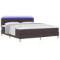 vidaXL Letto Box Spring con Materasso & LED Marrone Scuro 180x200 cm Tessuto