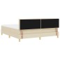 vidaXL Letto box spring con materasso e LED crema 180x200 cm tessuto