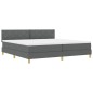 vidaXL Letto box spring con Materasso & LED Grigio Scuro 200x200 cm Tessuto