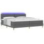 vidaXL Letto box spring con Materasso & LED Grigio Scuro 200x200 cm Tessuto