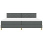 vidaXL Letto box spring con Materasso & LED Grigio Scuro 200x200 cm Tessuto