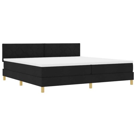 vidaXL Letto a Molle con Materasso e LED Nero 200x200 cm Tessuto