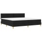 vidaXL Letto a Molle con Materasso e LED Nero 200x200 cm Tessuto