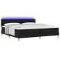 vidaXL Letto a Molle con Materasso e LED Nero 200x200 cm Tessuto