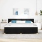 vidaXL Letto a Molle con Materasso e LED Nero 200x200 cm Tessuto