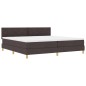 vidaXL Letto con rete e materasso & LED Marrone Scuro 200x200 cm Tessuto