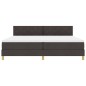 vidaXL Letto con rete e materasso & LED Marrone Scuro 200x200 cm Tessuto