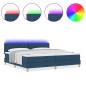 vidaXL Letto a Porta Reale con Materasso & LED Blu 200x200 cm Tessuto vidaXL Letto a Porta Reale con Materasso & LED Blu 200x200 cm Tessuto