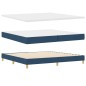 vidaXL Letto a Porta Reale con Materasso & LED Blu 200x200 cm Tessuto vidaXL Letto a Porta Reale con Materasso & LED Blu 200x200 cm Tessuto