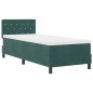 vidaXL Letto a Rete con Materasso e LED Verde Scuro 80x200 cm in Velluto