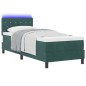 vidaXL Letto a Rete con Materasso e LED Verde Scuro 80x200 cm in Velluto