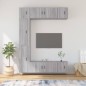 Set di Mobili Porta TV 7 pz Grigio Sonoma in Legno Multistrato Set di Mobili Porta TV 7 pz Grigio Sonoma in Legno Multistrato