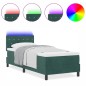 vidaXL Letto a Rete con Materasso e LED Verde Scuro 80x200 cm in Velluto
