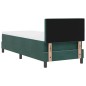 vidaXL Letto a Rete con Materasso e LED Verde Scuro 80x200 cm in Velluto