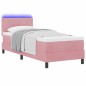 vidaXL Letto Box Spring con Materasso e LED Rosa 80x200 cm Velluto vidaXL Letto Box Spring con Materasso e LED Rosa 80x200 cm Velluto