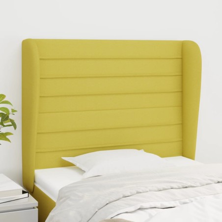 Testiera ad Orecchio Verde 83x23x118/128 cm in Tessuto