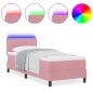 vidaXL Letto Box Spring con Materasso e LED Rosa 80x200 cm Velluto vidaXL Letto Box Spring con Materasso e LED Rosa 80x200 cm Velluto
