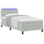 vidaXL Letto con Rete a Molla e Materasso & Luce LED Grigio Chiaro 90x190 cm Velluto vidaXL Letto con Rete a Molla e Materasso & Luce LED Grigio Chiaro 90x190 cm Velluto