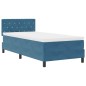 Letto Box Spring vidaXL con Materasso e LED Blu Scuro 90x190 cm Velluto