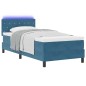 Letto Box Spring vidaXL con Materasso e LED Blu Scuro 90x190 cm Velluto
