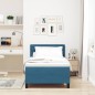 Letto Box Spring vidaXL con Materasso e LED Blu Scuro 90x190 cm Velluto