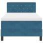 Letto Box Spring vidaXL con Materasso e LED Blu Scuro 90x190 cm Velluto