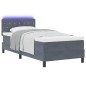 vidaXL Letto Box Spring con Materasso e LED Grigio Scuro 90x200 cm Velluto vidaXL Letto Box Spring con Materasso e LED Grigio Scuro 90x200 cm Velluto
