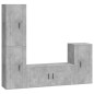 Set di Mobili Porta TV 4 pz Grigio Cemento in Legno Multistrato Set di Mobili Porta TV 4 pz Grigio Cemento in Legno Multistrato