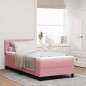 Letto Box Spring vidaXL con Materasso e LED Rosa 90x200 cm Velluto Letto Box Spring vidaXL con Materasso e LED Rosa 90x200 cm Velluto