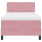 Letto Box Spring vidaXL con Materasso e LED Rosa 90x200 cm Velluto Letto Box Spring vidaXL con Materasso e LED Rosa 90x200 cm Velluto