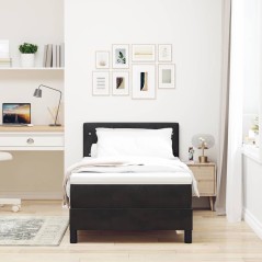 vidaXL Letto a Molle con Materasso e LED Nero 100x200 cm Velluto