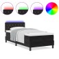 vidaXL Letto a Molle con Materasso e LED Nero 100x200 cm Velluto vidaXL Letto a Molle con Materasso e LED Nero 100x200 cm Velluto
