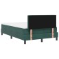 vidaXL Letto a Molle Box con Materasso & LED Verde Scuro 120x190 cm Velluto