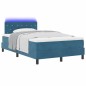 vidaXL Letto Box Spring con Materasso & LED Blu Scuro 120x190 cm in Velluto vidaXL Letto Box Spring con Materasso & LED Blu Scuro 120x190 cm in Velluto