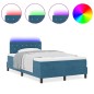 vidaXL Letto Box Spring con Materasso & LED Blu Scuro 120x190 cm in Velluto vidaXL Letto Box Spring con Materasso & LED Blu Scuro 120x190 cm in Velluto